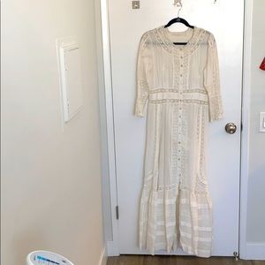 LoveShackFancy 3/4 sleeve dress in white